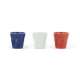 3er Set Knitterbecher 8cl, blau/weiss/rot