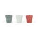 3er Set Knitterbecher 8cl, grau/weiss/rot