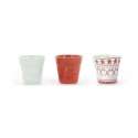 3er Set Knitterbecher 8cl, weiss/rot/Sweetie