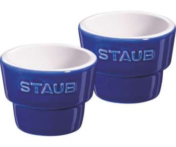 Keramik Eierbecher, 2er Set, blau, 5 cm