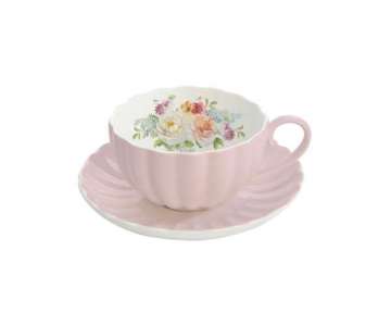 Royal Pink Teetasse m. Unterteller 200 ml in GB