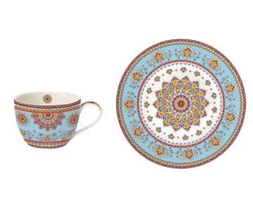 Bohemian Teetasse m. Unterteller 240 ml, blau