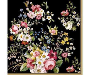 Blooming Opulence Black Servietten 20 Stk., 33x33 cm