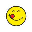 Smiley Sticker, Emoticon yummy 30 cm