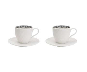 Optical 2er Set Kaffeetasse m. Unterteller 100 ml