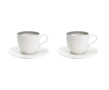 Optical 2er Set Kaffeetasse m. Unterteller 100 ml