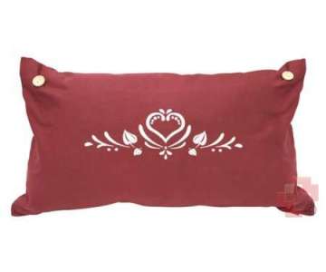 Steinlin Kissen Herz-Ornament bordeaux